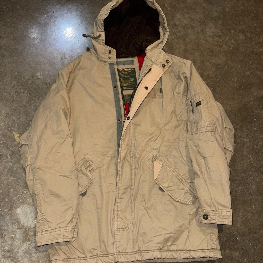 90s Abercrombie & Fitch military sherpa lined jacket